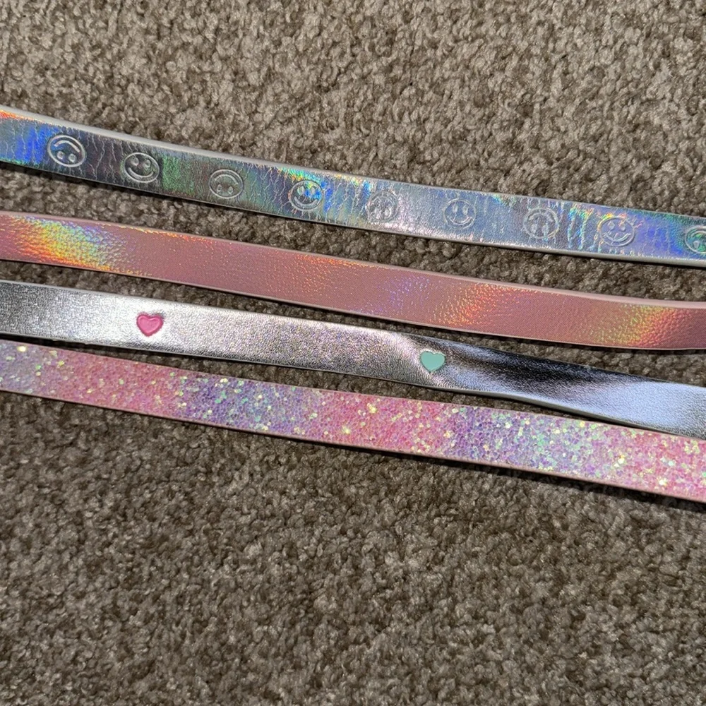 Children’s Place Metallic (4) Belt Bundle Size 8-16 NWOT